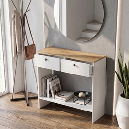 Hanah Home Modera Aparador Roble Zafiro y Blanco